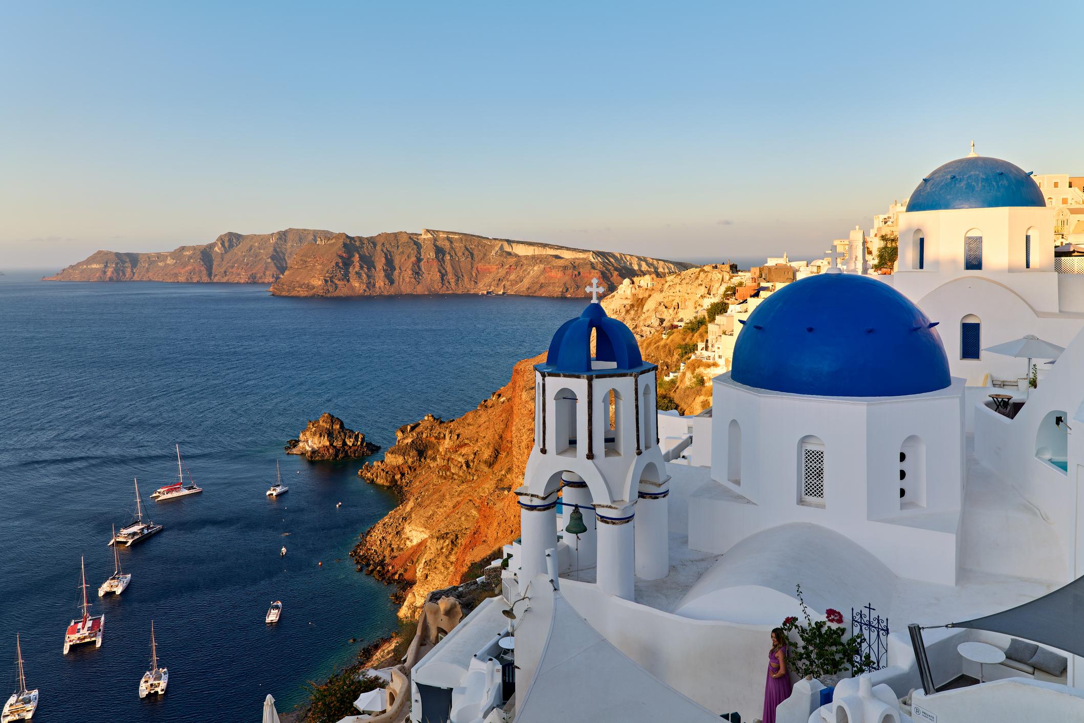 Santorini sunset view in Greece